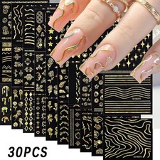 30 Fogli Adesivi Nail Art 3D