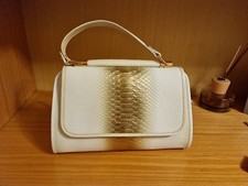 Borsa Braccialini bianca e oro in pelle