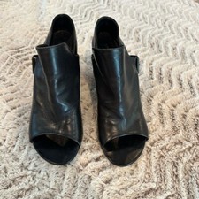 Marsell Black Leather Open Toe