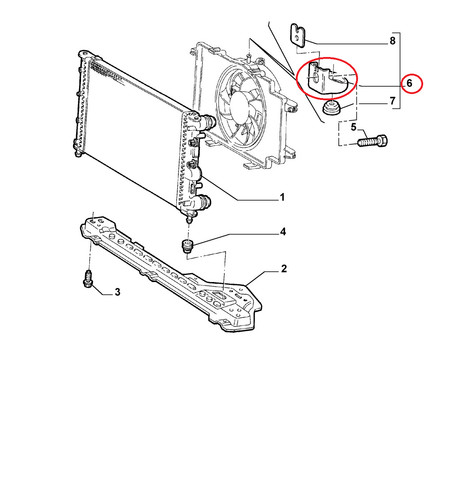 Staffa supporto radiatore alfa - radiatore,