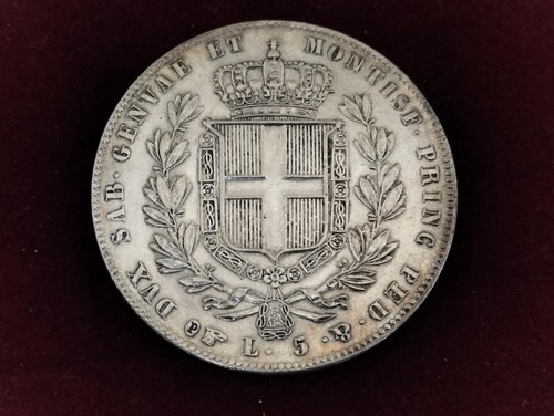 Antica moneta argento lire - moneta, 5