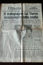L'Unità assassinio Pio La Torre Edizione Straordinaria 30 aprile 1982 giornale