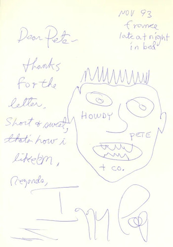 Iggy pop handwritten note and - pop,