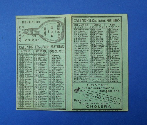 Calendarietto 1918 pubblicità - 1918,