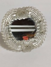 Meraviglioso specchio di MURANO-specchiera da tavolo ovale Design Fiori vintage