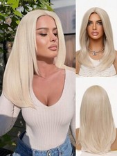 Parrucca Liscia Biondo Chiaro, Parrucca Bionda Lunga,Parrucca Bionda Scalata