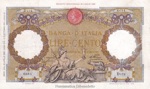 Regno italia 100 lire - 100,