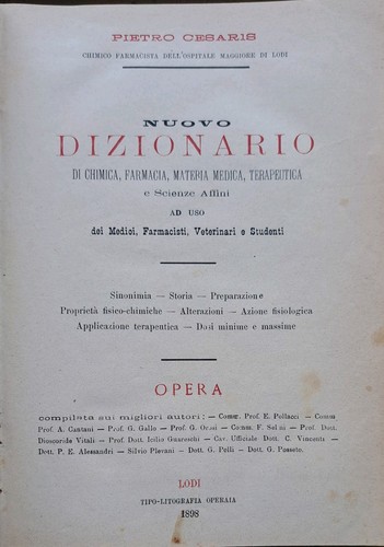 Nuovo dizionario chimica - nuovo, di
