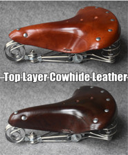 Sella bici vintage elefante molla vera pelle retrò cuscino sedile