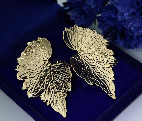 Orecchini foglia oro - 🍁,