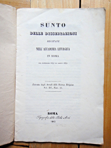 1842 sunto delle dissertazioni - delle,