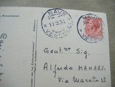 CARTOLINA MARINA MILITARE 1954 "NAVE VESPUCCI" DA AMSTERDAM-OLANDA