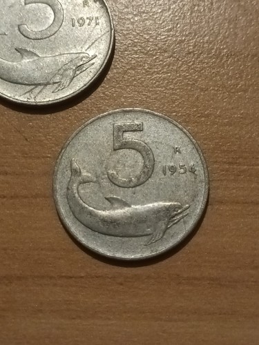 Monete lire1954 drlfino - 5, lire1954/51