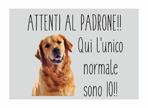 Targa cartello attenti cane - cartello,