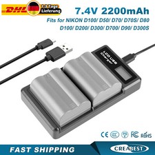 2 pezzi 2,2 Ah EN-EL3e EL3a