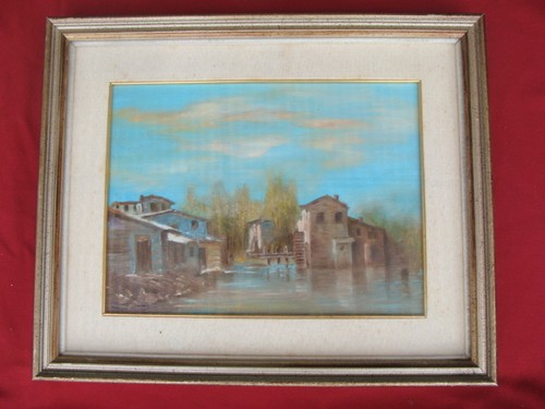 Quadro dipinto con paesaggio