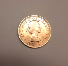 STERLINA D'ORO regina ELISABETTA II° Fiocco - anno 1958  22Kt Ottime condizioni