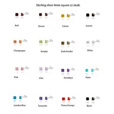 Argento Sterling 4mm Zircone