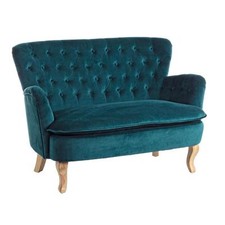 divanetto poltrona imbottito tessuto velluto verde design vintage  divani