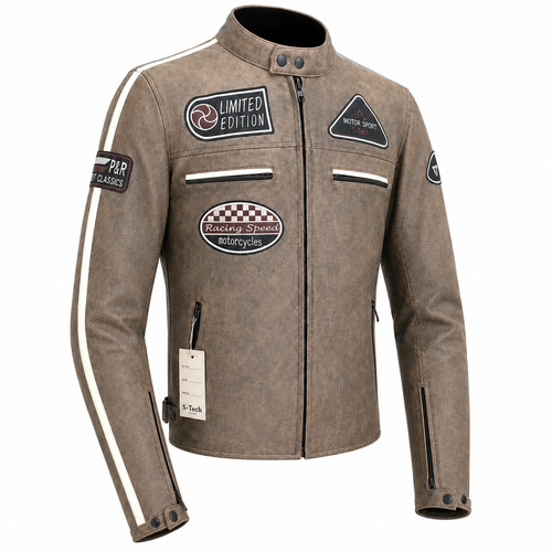 Giubbotto moto pelle da - pelle,
