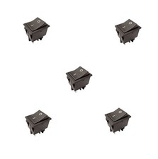 5 pezzi interruttori bipolare 16A bipolare con tasto nero 12V switch 33x25 