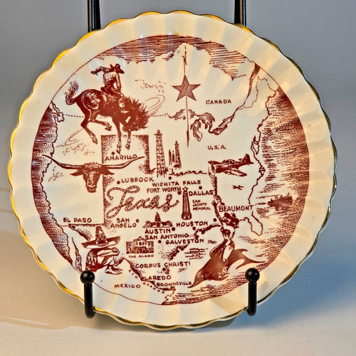 Vintage texas mappa piatto - texas,