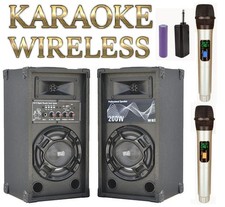 CASSE BLUETOOTH ATTIVE AMPLIFICATE KARAOKE 2 MICROFONI WIRELESS impianto karaoke