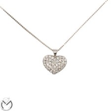 Collana in oro bianco 18 Kt 750 cuore diamanti -178/589/VE-