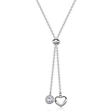 S'AGAPO AURORA COLLANA DA DONNA A Y IN ACCIAIO CON CUORE E CRISTALL SAR59 (3693)