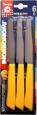 SET 6 COLTELLI DA TAVOLA BONOMI MADE IN ITALY COL. GIALLO LAMA INOX