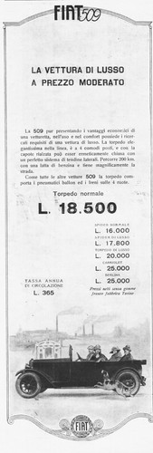 Pubblicita 1925 fiat 509 - pubblicita',