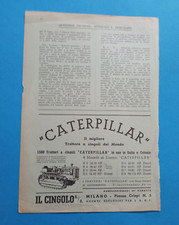 PUBBLICITA'  1940 TRATTRICE TRATTORE AGRICOLO A CINGOLI CATERPILLAR IL CINGOLO