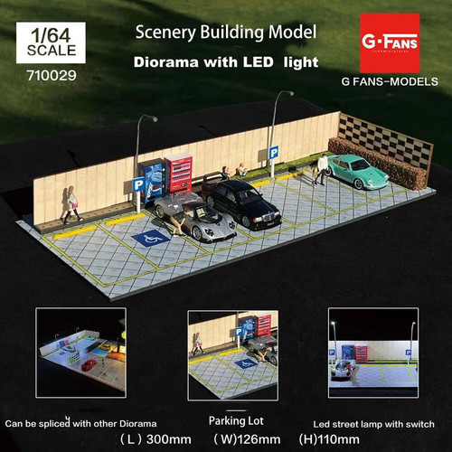 Modellino garage auto led - 1/64,