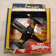 Trident Star Fighter w. Stellar Missile Die Cast Metal  Dinky Toys Vintage '80
