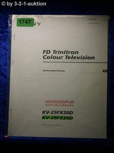 Sony manuale istruzioni - sony, kv