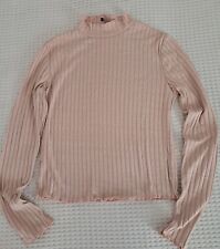 TERRANOVA maglia lupetto rosa a costine maniche lunghe donna ragazza taglia L