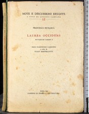 LAUREA OCCIDENS. FRANCESCO PETRARCA. EDIZIONI STORIA E LETTERATURA.