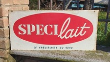 SPECI LAIT BIFACCIALE SMALTATA  TARGA TABELLA INSEGNA  ORIGINALE D’EPOCA