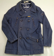 Superdry Navy Label Pea Cappotto Taglia Media Blu Nautico