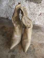 VINTAGE SCARPA STIVALE USATO DA DONNA IN PELLE NUMERO 40