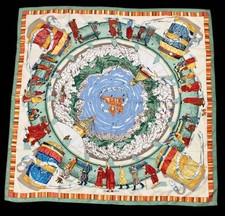 Sciarpa di seta Hermes Carre 90 PRIERES AU VENT edizione vintage 88x89 cm