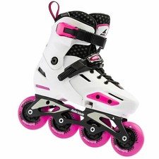 Rollerblade Apex G Kinder-Inliner Pattini IN Linea Freeskates Skating Bianco /
