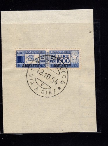 1954 trieste pacchi - trieste, postali