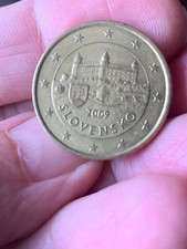 Moneta da 50  e 20 centesimi di euro Slovensko 2009  castello di Bratislava