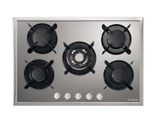 PIANO COTTURA CANDY PV 750 S X GAS 5 FUOCHI 75 CM CRISTALLO TEMPERATO INOX