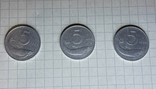 Monete lire delfino anni - monete,