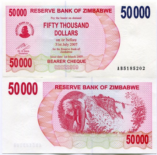 Zimbabwe 50000 dollari 2007 - zimbabwe,