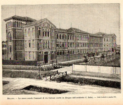 Stampa antica milano scuole - stampa,