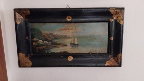 Dipinto paesaggistico marino