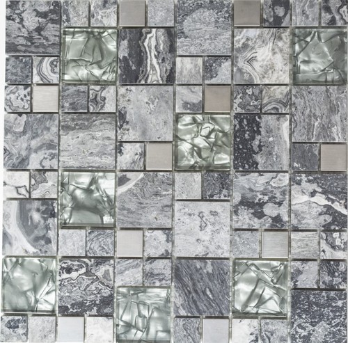 Mosaico pietra acciaio grigio - acciaio,